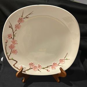 Metlox 1950s Peach Blossom Poppy Trail Platter. Made in California 12.5”